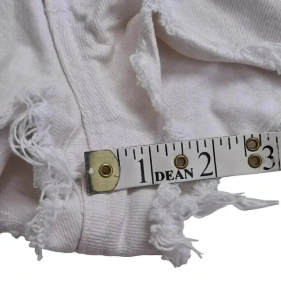 Vintage Levi's 538 White Cutoff Jean Shorts Jorts Cotton Hip Hugger Size 28 - Picture 11 of 11